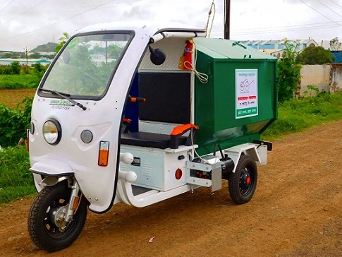 Green Shuttle Technology E Cart Garbage Vehicle