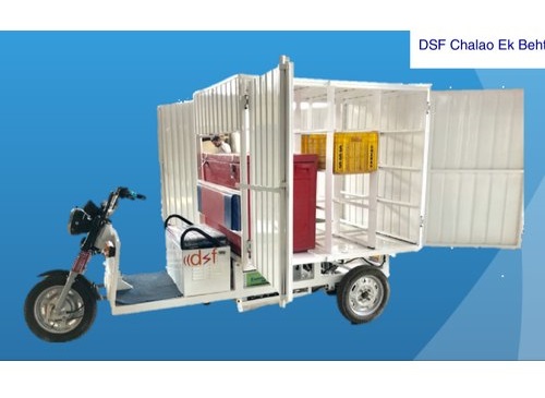 DSF DSF 1500 G Milk And Vegetable E Rickshaw Loader with Battery and Free Spare Tyre