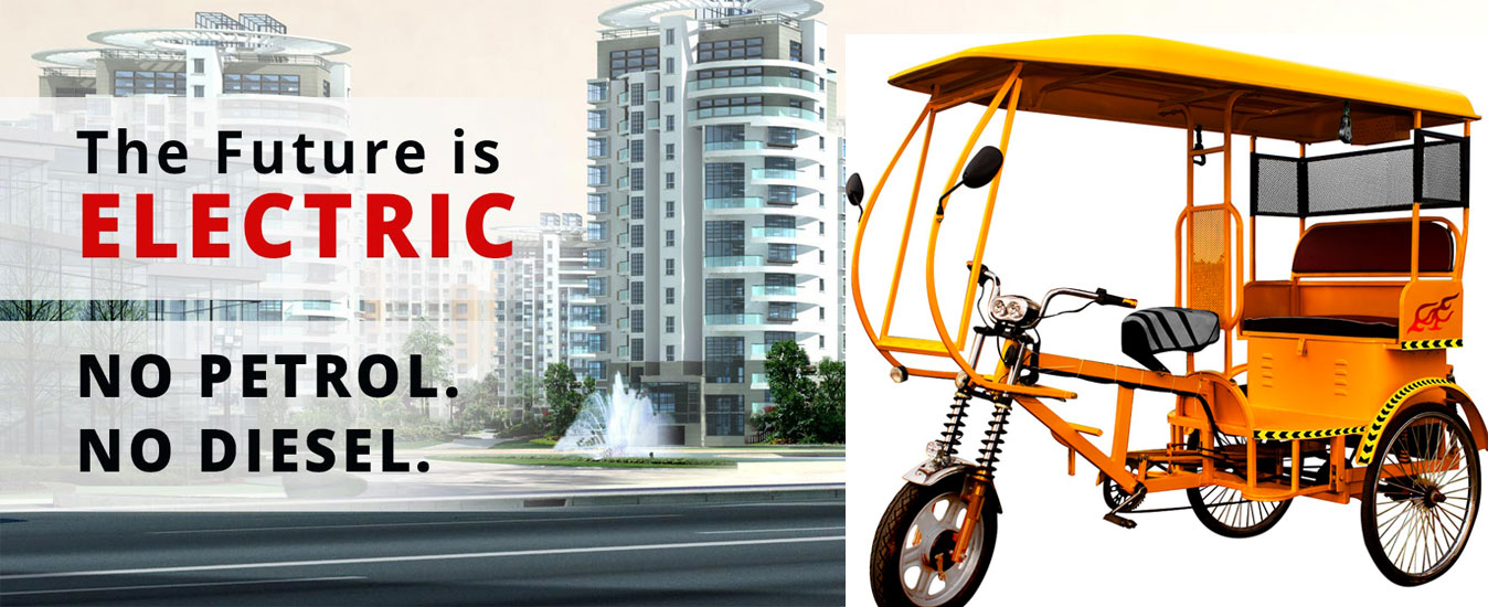 Eevee 4 Seater Battery Operated Paddle Rickshaw