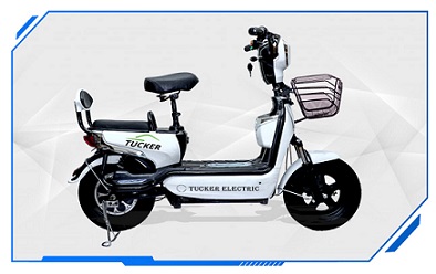 Tucker White City Ride Electric Moped